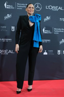 Rosa Lopez, 18 Şubat 2025 tarihinde İspanya 'nın başkenti Madrid' de düzenlenen Mercedes Benz Moda Haftası Madrid 'in resmi açılış partisine katılır.