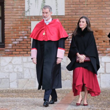İspanya Kralı Felipe ve Kraliçe Letizia Durante, 27 Şubat 2024 tarihinde İspanya 'nın Madrid kentinde, Alcala Üniversitesi' nin Doktor Honoris Causa olarak atama töreninde....
