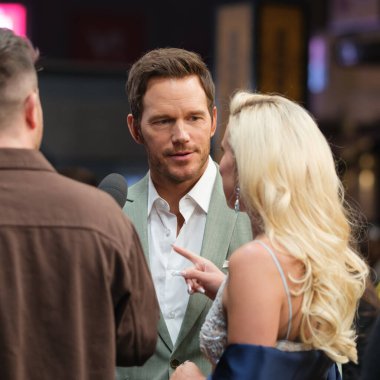 Chris Pratt 27 Şubat 2025 'te İspanya' nın Madrid şehrinde Callao Sineması 'ndaki 