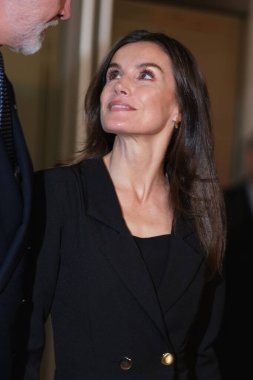 İspanya Kraliçesi Letizia, İspanya 'nın başkenti Madrid' de bulunan Auditorio Nacional de Msica 'da düzenlenen 2025 Anma Konseri' ne katılıyor.