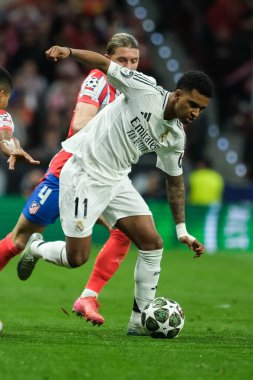 Real Madrid 'den Rodrygo UEFA Şampiyonlar Ligi maçında Atletico de Madrid ve Real Madrid 12 Mart 2025 tarihinde Madrid' de Metropolitano Stadyumu 'nda oynadı.