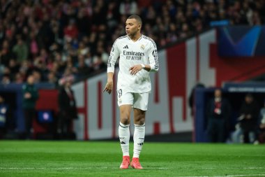 Real Madrid 'den Kylian Mbappe UEFA Şampiyonlar Ligi maçında Atletico de Madrid ve Real Madrid 12 Mart 2025 tarihinde Madrid' de Metropolitano Stadyumu 'nda oynadı.