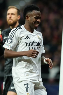 UEFA Şampiyonlar Ligi karşılaşmasında Real Madrid 'den Vinicius Junio ve Real Madrid 12 Mart 2025' te Madrid 'de Metropolitano Stadyumu' nda oynadı.