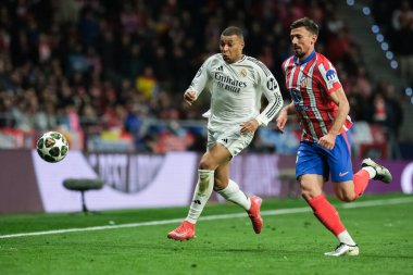 Real Madrid 'den Kylian Mbappe UEFA Şampiyonlar Ligi maçında Atletico de Madrid ve Real Madrid 12 Mart 2025 tarihinde Madrid' de Metropolitano Stadyumu 'nda oynadı.