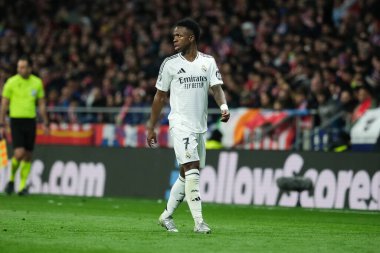 UEFA Şampiyonlar Ligi karşılaşmasında Real Madrid 'den Vinicius Junio ve Real Madrid 12 Mart 2025' te Madrid 'de Metropolitano Stadyumu' nda oynadı.