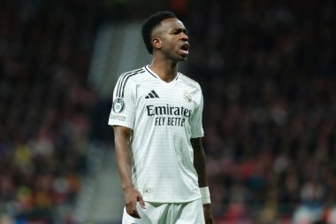 UEFA Şampiyonlar Ligi karşılaşmasında Real Madrid 'den Vinicius Junio ve Real Madrid 12 Mart 2025' te Madrid 'de Metropolitano Stadyumu' nda oynadı.