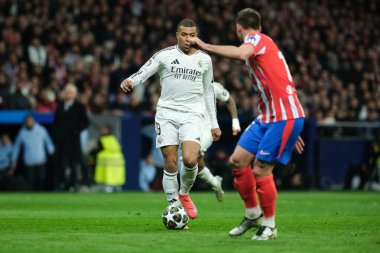 Real Madrid 'den Kylian Mbappe UEFA Şampiyonlar Ligi maçında Atletico de Madrid ve Real Madrid 12 Mart 2025 tarihinde Madrid' de Metropolitano Stadyumu 'nda oynadı.