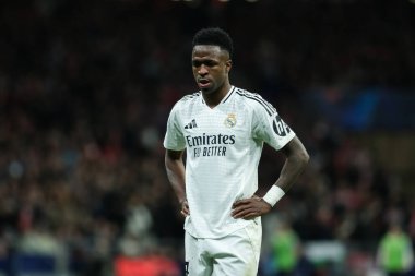 UEFA Şampiyonlar Ligi karşılaşmasında Real Madrid 'den Vinicius Junio ve Real Madrid 12 Mart 2025' te Madrid 'de Metropolitano Stadyumu' nda oynadı.