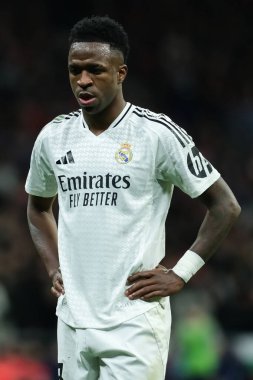 UEFA Şampiyonlar Ligi karşılaşmasında Real Madrid 'den Vinicius Junio ve Real Madrid 12 Mart 2025' te Madrid 'de Metropolitano Stadyumu' nda oynadı.