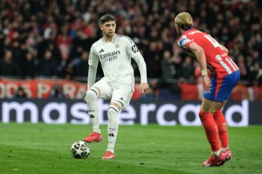 Real Madrid 'den Federico Valverde UEFA Şampiyonlar Ligi maçında Atletico de Madrid ve Real Madrid 12 Mart' ta Metropolitano Stadyumu 'nda oynadı.