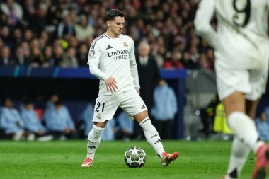 Real Madrid 'den Brahim Diaz, UEFA Şampiyonlar Ligi maçında Atletico de Madrid ve Real Madrid, 20 Mart' ta Metropolitano Stadyumu 'nda oynadı.