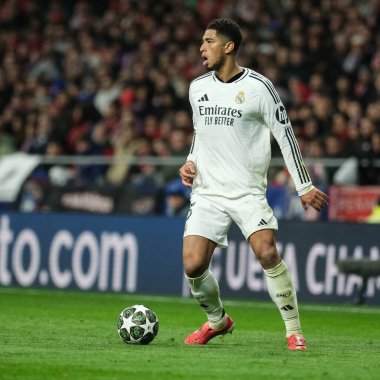 Real Madrid 'den Jude Bellingham, UEFA Şampiyonlar Ligi maçında Atletico de Madrid ve Real Madrid, 20 Mart' ta Metropolitano Stadyumu 'nda oynadı.