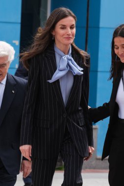 İspanya Kraliçesi Letizia 19 Mart 2025 tarihinde İspanya 'nın Madrid kentinde UNICEF genel merkezinde bir toplantıya katılır.. 