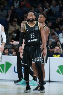 LDLC 'den David Lighty Asvel Villeurbanne, Real Madrid ile LDLC Asvel Villeurbanne arasındaki EuroLeague sırasında 20 Mart 2025 tarihinde İspanya Movistar Arena' da