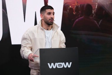 UFC dövüşçüsü Ilia Topuria, 27 Mart 2025 tarihinde İspanya 'nın Madrid kentinde Movistar Spor Merkezi' nde WOW 17 'nin sunumuna katıldı..