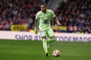 Copa del Rey maçında FC Barcelona 'dan Raphinha, Atletico de Madrid ve FC Barcelona, 2 Nisan 2025 tarihinde Riyad Air Metropolitano Stadyumu Madrid' de oynadılar. 