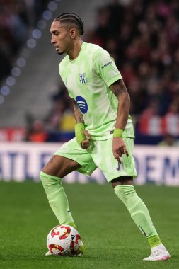 Copa del Rey maçında FC Barcelona 'dan Raphinha, Atletico de Madrid ve FC Barcelona, 2 Nisan 2025 tarihinde Riyad Air Metropolitano Stadyumu Madrid' de oynadılar. 