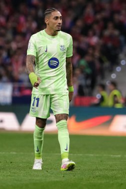 Copa del Rey maçında FC Barcelona 'dan Raphinha, Atletico de Madrid ve FC Barcelona, 2 Nisan 2025 tarihinde Riyad Air Metropolitano Stadyumu Madrid' de oynadılar. 