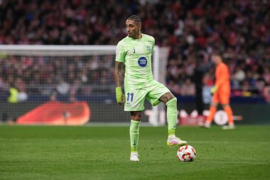 Copa del Rey maçında FC Barcelona 'dan Raphinha, Atletico de Madrid ve FC Barcelona, 2 Nisan 2025 tarihinde Riyad Air Metropolitano Stadyumu Madrid' de oynadılar. 