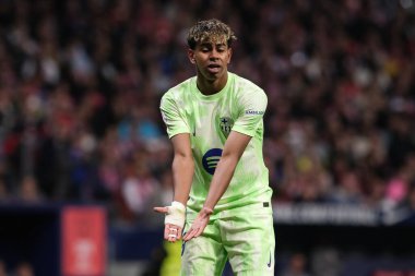 Copa del Rey maçında FC Barcelona takımından Lamine Yamal, 2 Nisan 2025 tarihinde İspanya 'nın başkenti Madrid' de oynanan Riyad Air Metropolitano Stadyumu 'nda Atletico de Madrid ve FC Barcelona maçlarında oynadı. 