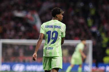 Copa del Rey maçında FC Barcelona takımından Lamine Yamal, 2 Nisan 2025 tarihinde İspanya 'nın başkenti Madrid' de oynanan Riyad Air Metropolitano Stadyumu 'nda Atletico de Madrid ve FC Barcelona maçlarında oynadı. 