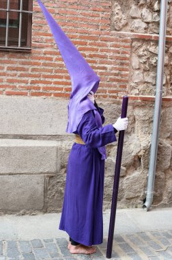 17 Nisan 2025 'te Madrid sokaklarında Nazareth' li babamız İsa 'nın geçit töreni sırasında Madrid, İspanya' da.