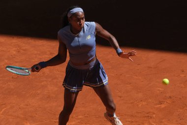 ABD 'li Coco Gauff, Mutua Madrid Açık' ı 28 Nisan 2025 tarihinde Madrid, İspanya 'da La Caja Magica' da gerçekleştirdi.