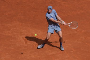 ABD 'li Tommy Paul, İspanya' nın Madrid şehrinde 30 Nisan 2025 tarihinde La Caja Magica 'da düzenlenen Mutua Madrid Açık' a katıldı.