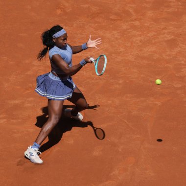 ABD 'li Coco Gauff, Mutua Madrid Açık' ı 1 Mayıs 2025 'te İspanya' nın Madrid kentinde La Caja Magica 'da açtı.