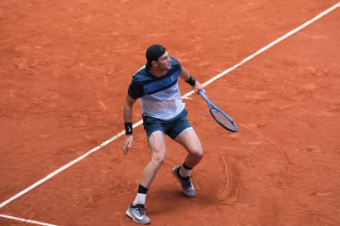 Büyük Britanya 'dan Jack Draper 30 Nisan 2025' te İspanya 'nın Madrid kentinde La Caja Magica' da Mutua Madrid Açık 'ta