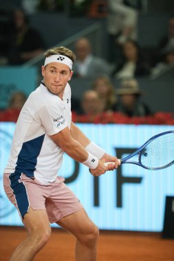 Norveç 'ten Casper Ruud 1 Mayıs 2025' te İspanya 'nın Madrid şehrinde La Caja Magica' da Mutua Madrid Açık 'a katıldı.