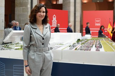 Madrid Topluluğu Başkanı Isabel Daz Ayuso Madrid Adalet Şehri 'ni 5 Mayıs 2025' te İspanya 'nın Madrid şehrinde sunar.