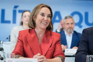 Cuca Gamarra, 12 Mayıs 2025 'te İspanya' nın Madrid kentinde PP genel merkezinde Ulusal Yürütme Komitesi 'nin toplantısı sırasında.