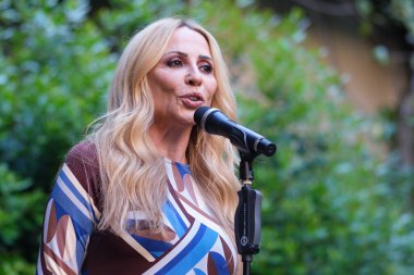 Şarkıcı Marta Sanchez, 13 Mayıs 2025 'te İspanya' nın Madrid kentinde bulunan SGAE genel merkezinde 