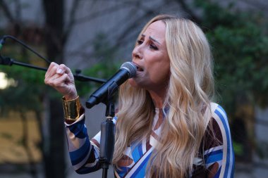 Şarkıcı Marta Sanchez, 13 Mayıs 2025 'te İspanya' nın Madrid kentinde bulunan SGAE genel merkezinde 