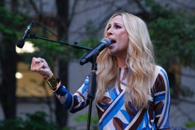 Şarkıcı Marta Sanchez, 13 Mayıs 2025 'te İspanya' nın Madrid kentinde bulunan SGAE genel merkezinde 