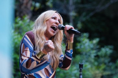 Şarkıcı Marta Sanchez, 13 Mayıs 2025 'te İspanya' nın Madrid kentinde bulunan SGAE genel merkezinde 