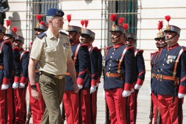 İspanya Kralı VI. Felipe, Ordu Yüksek Konseyi sırasında, 26 Mayıs 2025 'te İspanya' nın Madrid kentinde, Ordu Karargahında. Toplantı askeri liderleri bir araya getiriyor..