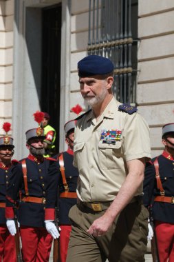 İspanya Kralı VI. Felipe, Ordu Yüksek Konseyi sırasında, 26 Mayıs 2025 'te İspanya' nın Madrid kentinde, Ordu Karargahında. Toplantı askeri liderleri bir araya getiriyor..