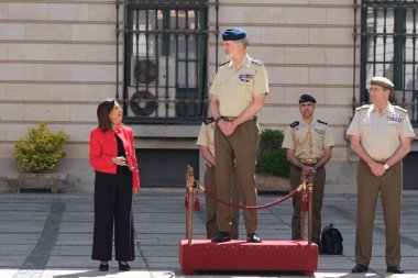 İspanya Kralı VI. Felipe, Ordu Yüksek Konseyi sırasında, 26 Mayıs 2025 'te İspanya' nın Madrid kentinde, Ordu Karargahında. Toplantı askeri liderleri bir araya getiriyor..