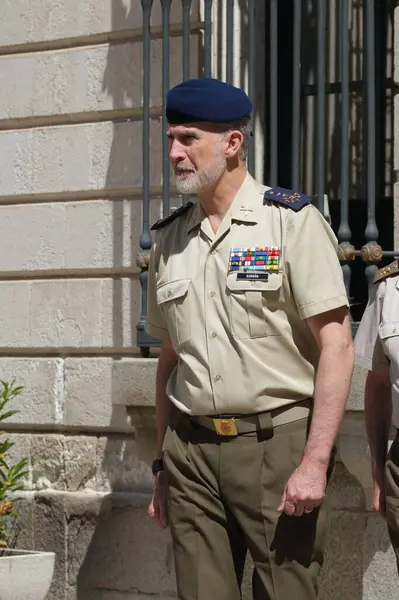 İspanya Kralı VI. Felipe, Ordu Yüksek Konseyi sırasında, 26 Mayıs 2025 'te İspanya' nın Madrid kentinde, Ordu Karargahında. Toplantı askeri liderleri bir araya getiriyor..