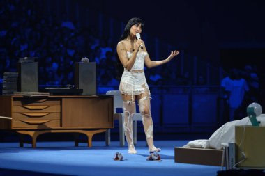 Şarkıcı Aitana Ocaa, yeni albümü Cuarto Azul 'un sunumu sırasında 27 Mayıs 2025' te Movistar Arena 'da, Madrid, İspanya