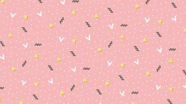 Memphis Deseni arkaplanı sarı, pembe ve beyaz renklerde.