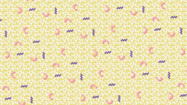 Memphis Deseni arkaplanı sarı, pembe, leylak ve beyaz renklerde.