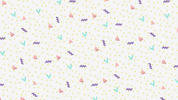 Memphis Pattern background in blue, pink, lilac and white colors.