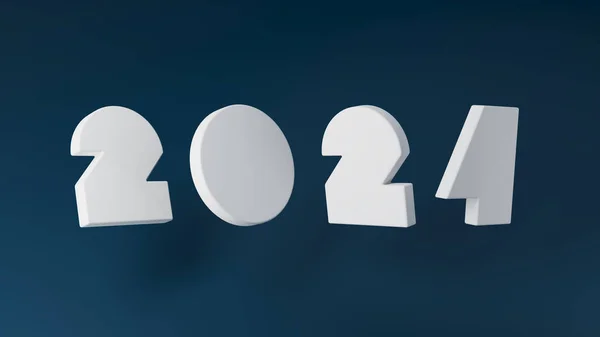 New Year Banner Dengan Angka 2024 Dengan Latar Belakang Biru Stok Lukisan  