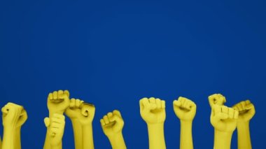 Döngülü Ukrayna animasyon videosu. Ukrayna 'daki savaşla ilgili politik videolar, küresel destek, gönüllüler, özgürlük ve demokrasi için mücadele.