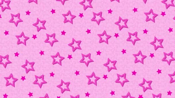 Love Pink Patterns Background Pink White Colors Stars Seamless Loops — Stock Video