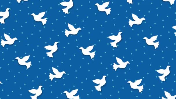 Fond Hanoukka Aux Couleurs Bleu Blanc Avec Symbole Hanoukka Oiseaux — Video