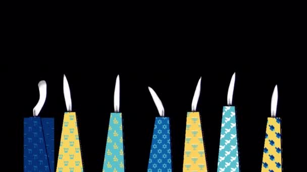 Clip Sfondo Hanukkah Candles Sul Loop Senza Soluzione Continuità Perfetto — Video Stock